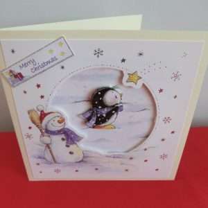 Penguin and Snowman card - standing