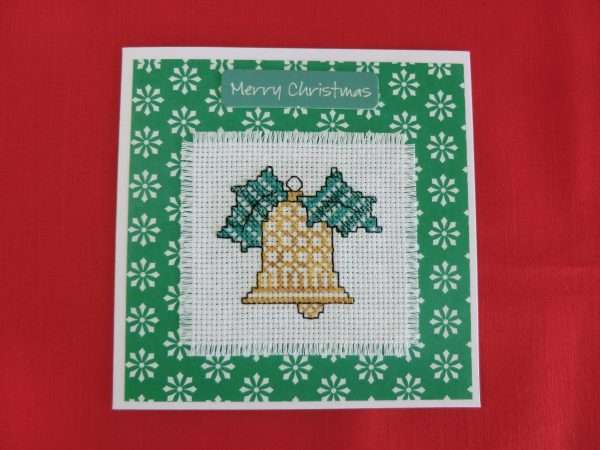 Bell with Holly card - flat