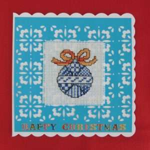 Blue Bauble card - flat