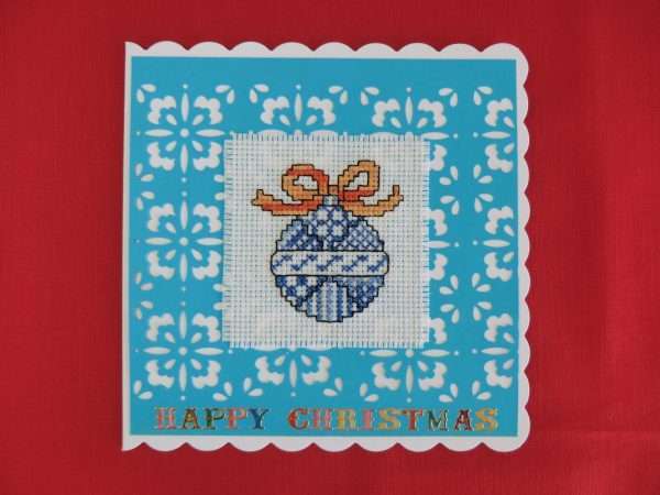 Blue Bauble card - flat