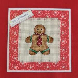 Gingerbread man with Tie card - flat