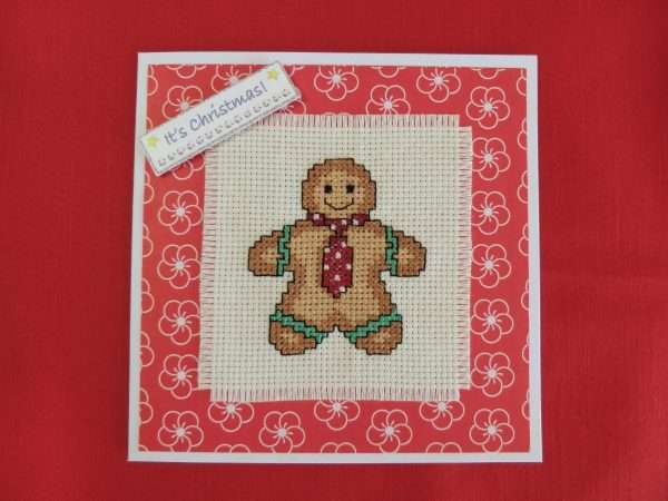 Gingerbread man with Tie card - flat