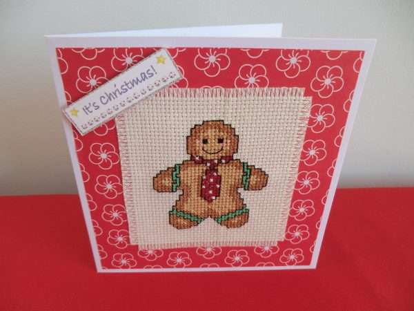 Gingerbread man with Tie card - standing