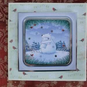 Hugging Polar Bears card - flat