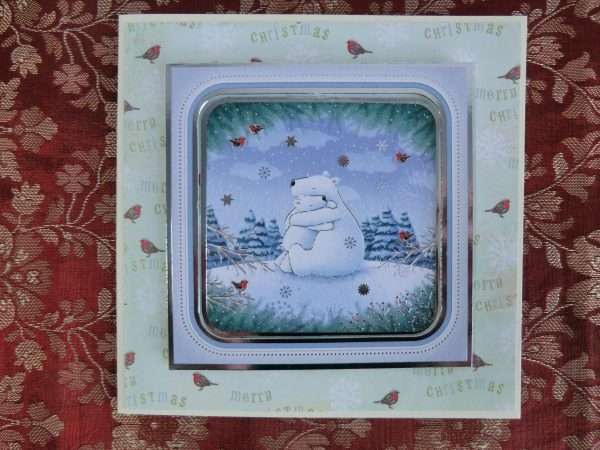 Hugging Polar Bears card - flat