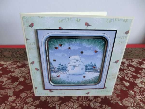 Hugging Polar Bears card - standing