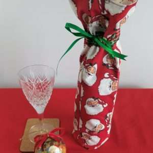 Santa bottle bag - with glass