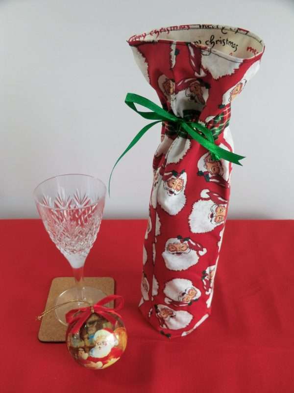 Santa bottle bag - with glass