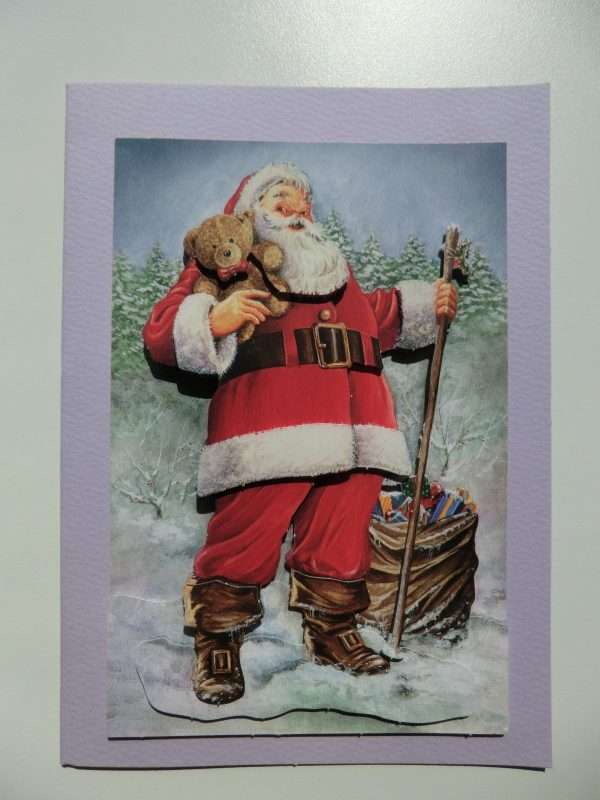 Santa with Teddy card