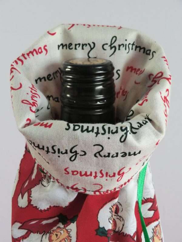 Santa bottle bag - showing bottle