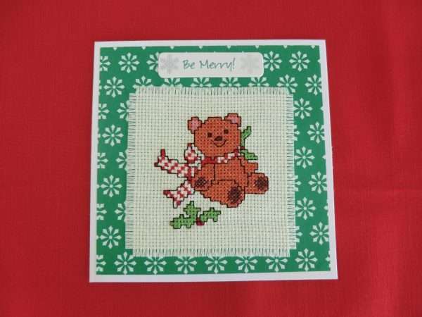 Teddy with Scarf card - flat