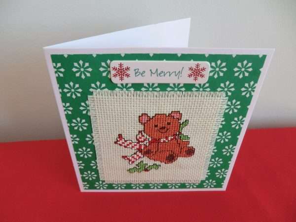 Teddy with Scarf card - standing