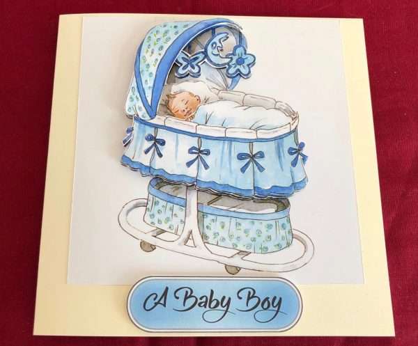 Baby boy in crib flat version