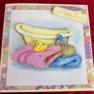 Image showing bath with towels and rubber duck