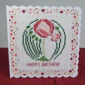 Birthday card with Art Deco flower