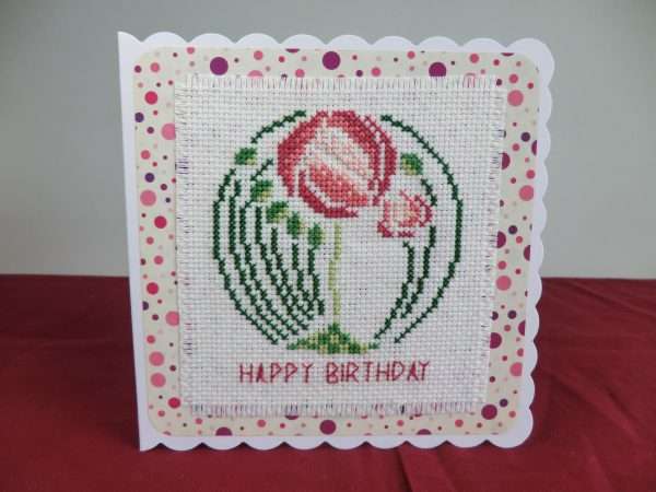 Birthday card with Art Deco flower