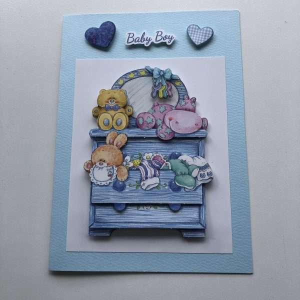 Decoupage baby boy card