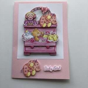 Decoupage baby girl card