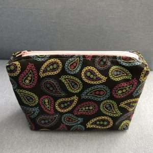 View showing side of makeup bag