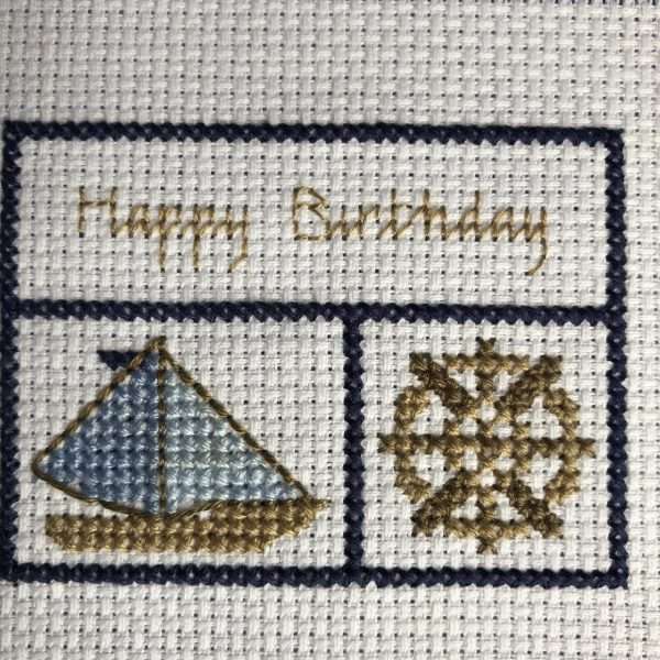 Close up of cross stitching