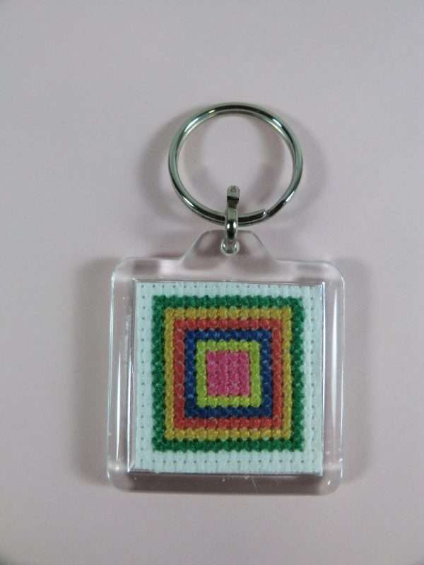 Square design keyring