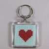 Heart on square design keyring