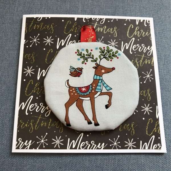 reindeer decoration on card