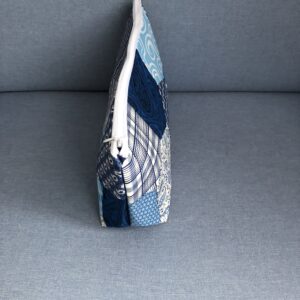 top view of hexagon bag in blue