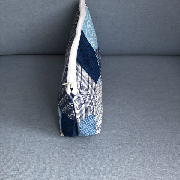 top view of hexagon bag in blue