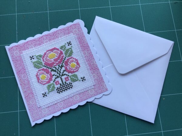 art deco flower card with envelope