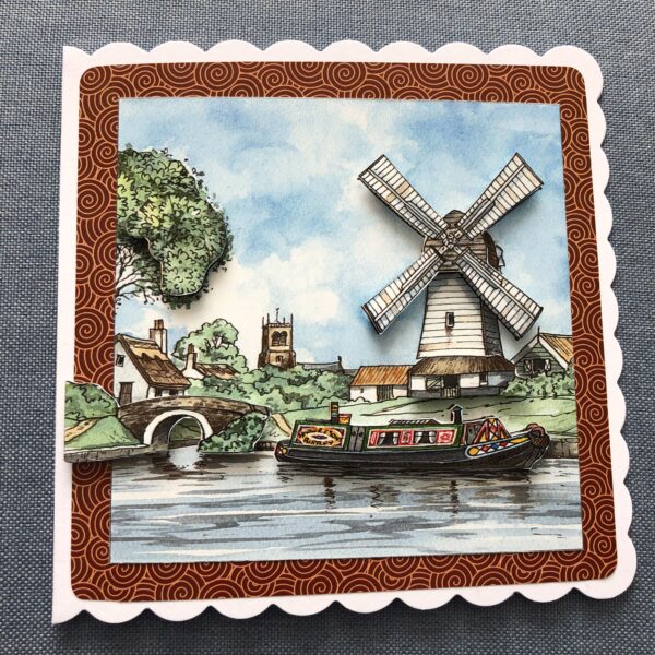 narrowboat decoupage card