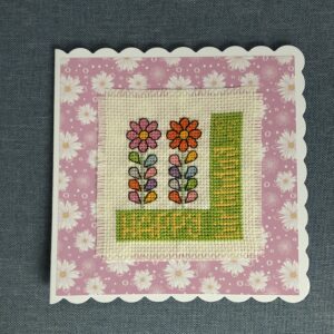 birthday flowers in cross stitch