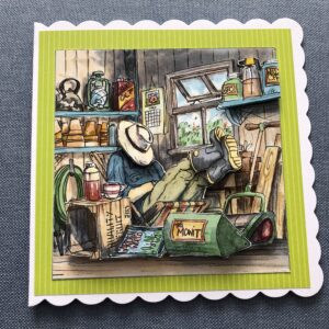 Afternoon snooze card for a gardener