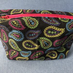 paisley design makeup bag