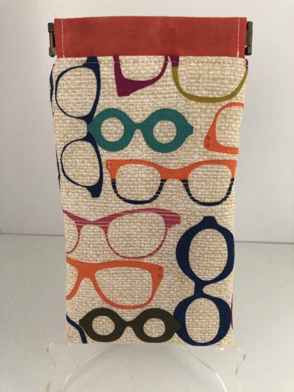 glasses case with orange top