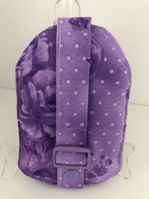 front view of purple floral key holder