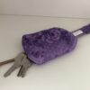 purple floral key holder with keys