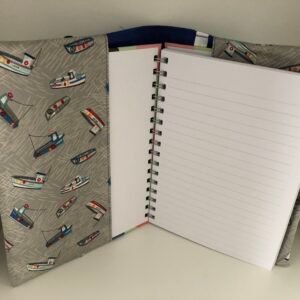 inside boats notebook showing front flap