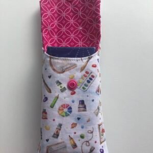 Tissue cover showing inside pink fabric