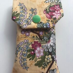 pink flowers on yellow background tissue cover