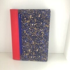 Musical notes fabric covered notebook
