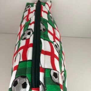 top of England football pouch showing zip closure